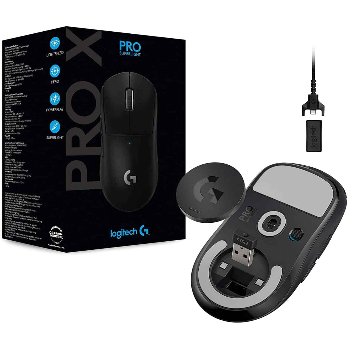 Logitech PRO X SuperLight Gaming Mouse black