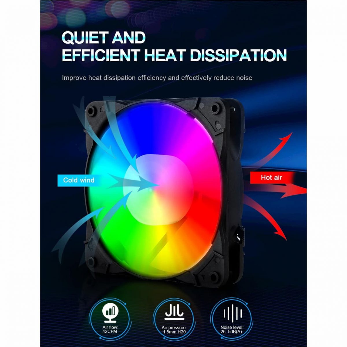 REDRAGON GC F007 RGB PC Case Fan 120mm (3 in 1 Kit)
