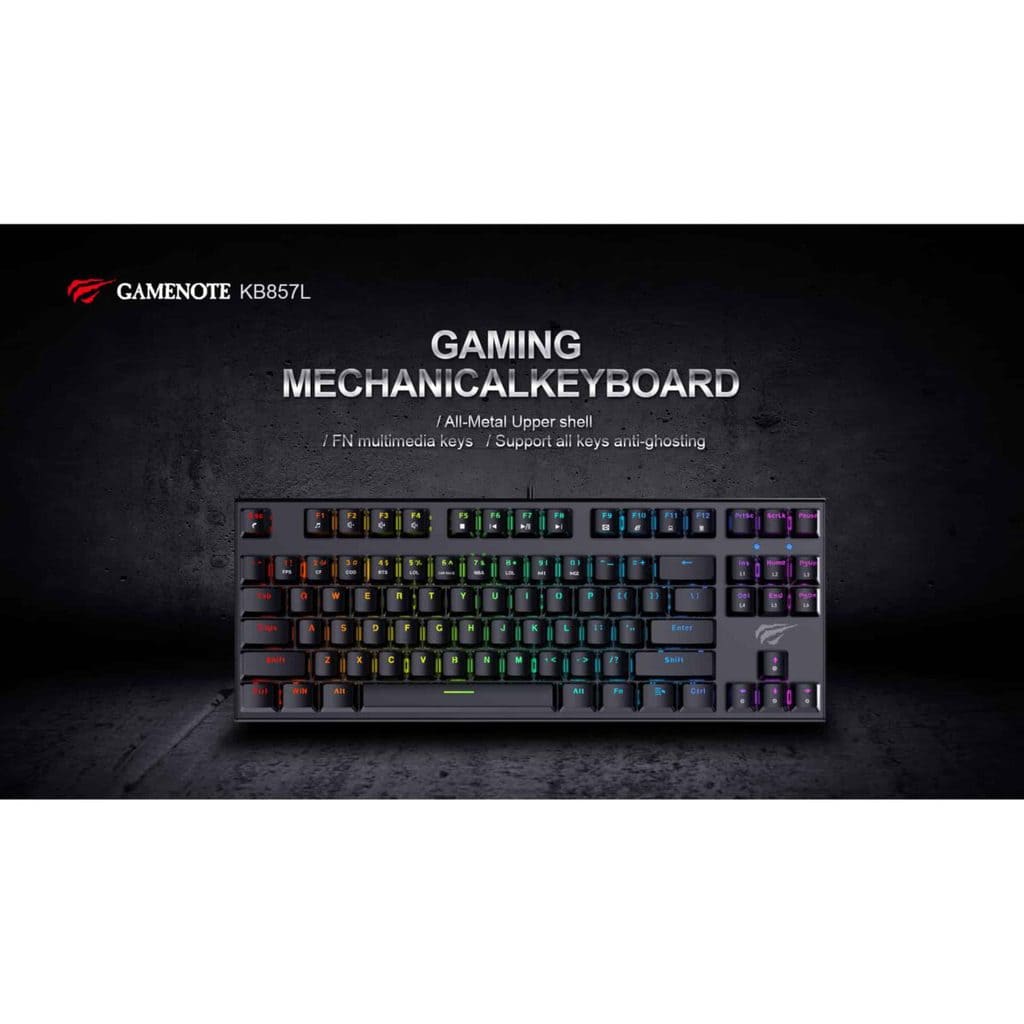⁦HAVIT GAMENOTE KB857L RGB Gaming Mechanical Keyboard - Blue Switches⁩ - الصورة ⁦7⁩