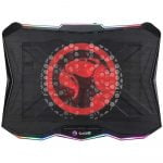 MARVO FN-40 RGB Laptop Cooler Cooling Pad / Supports Up To 17" Laptop / Cool RGB Backlight / 180mm Single-Fan Design / Adjustable Stand Angle / 2-Port USB Hub