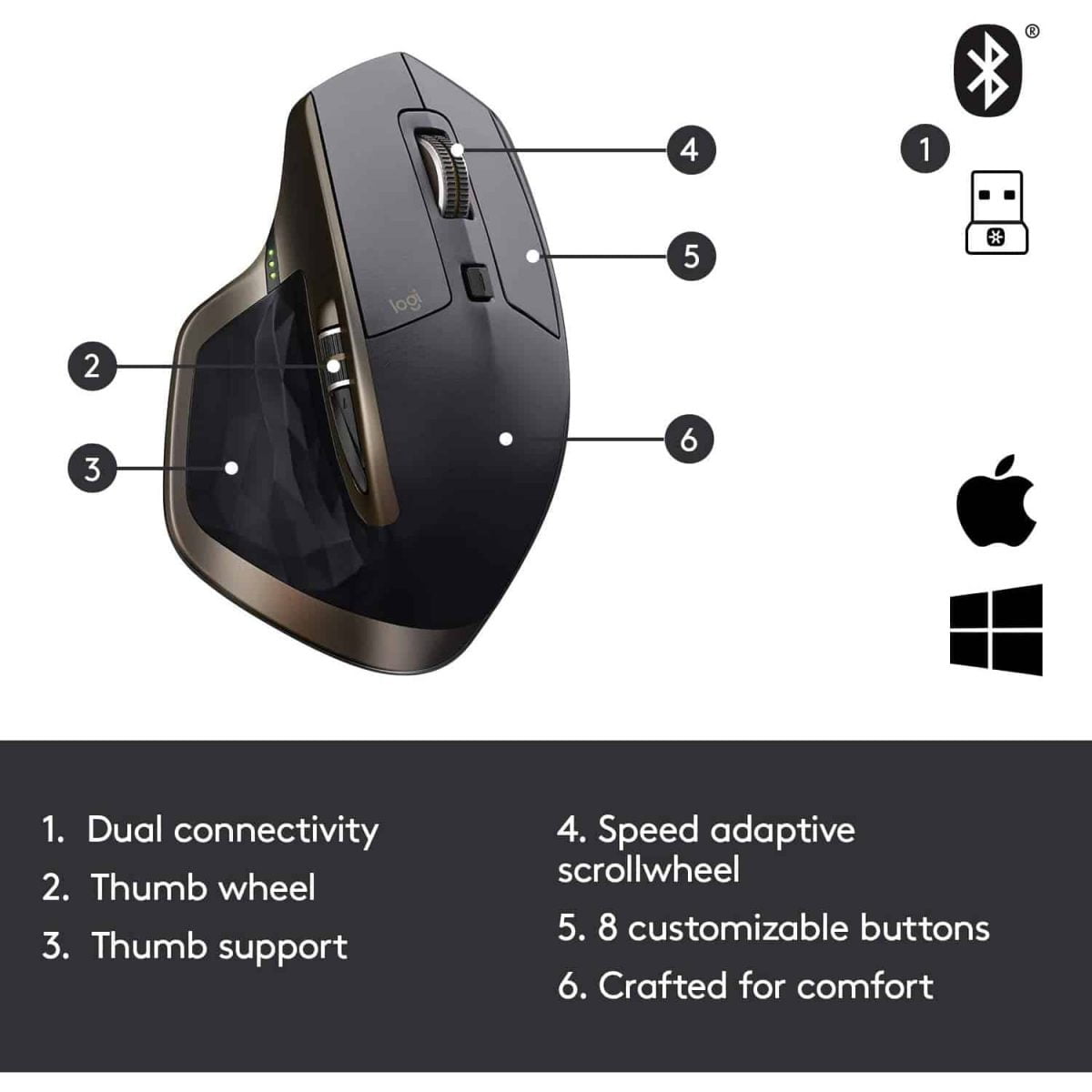 ⁦Logitech MX Master Wireless Mouse⁩ - الصورة ⁦7⁩