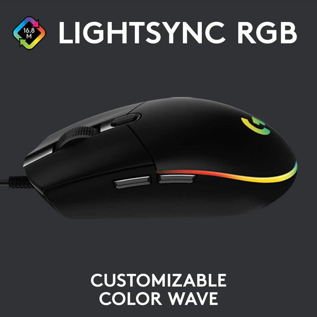 Logitech G203 LIGHTSYNC RGB Gaming Mouse - 8,000 DPI (Black) - Image 5
