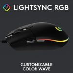 Logitech G203 LIGHTSYNC RGB Gaming Mouse - 8,000 DPI (Black) - Image 5