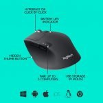 Logitech M720 Triathlon Wireless/Bluetooth Mouse - Hyper-Fast Scrolling - USB Unifying Receiver - Computer and Laptop - Black - الصورة 9