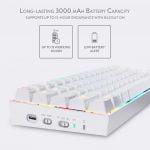 REDRAGON K530 Draconic RGB 60% Gaming Wireless Mechanical Keyboard - Brown Switches - White - الصورة 3