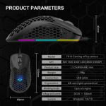 AULA F810 RGB Gaming Mouse - 6,400 DPI - 98 Gram (Black) - Image 3