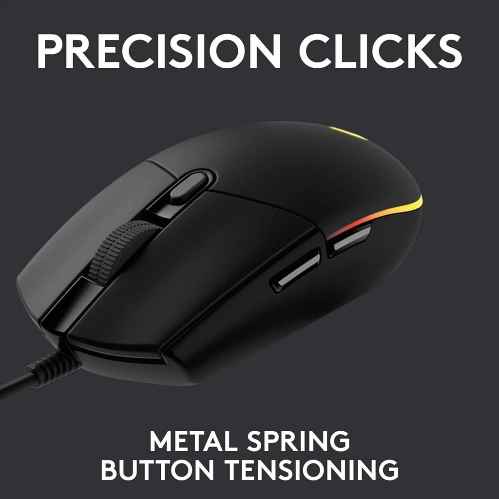 Logitech G203 LIGHTSYNC RGB Gaming Mouse - 8,000 DPI (Black) - Image 2