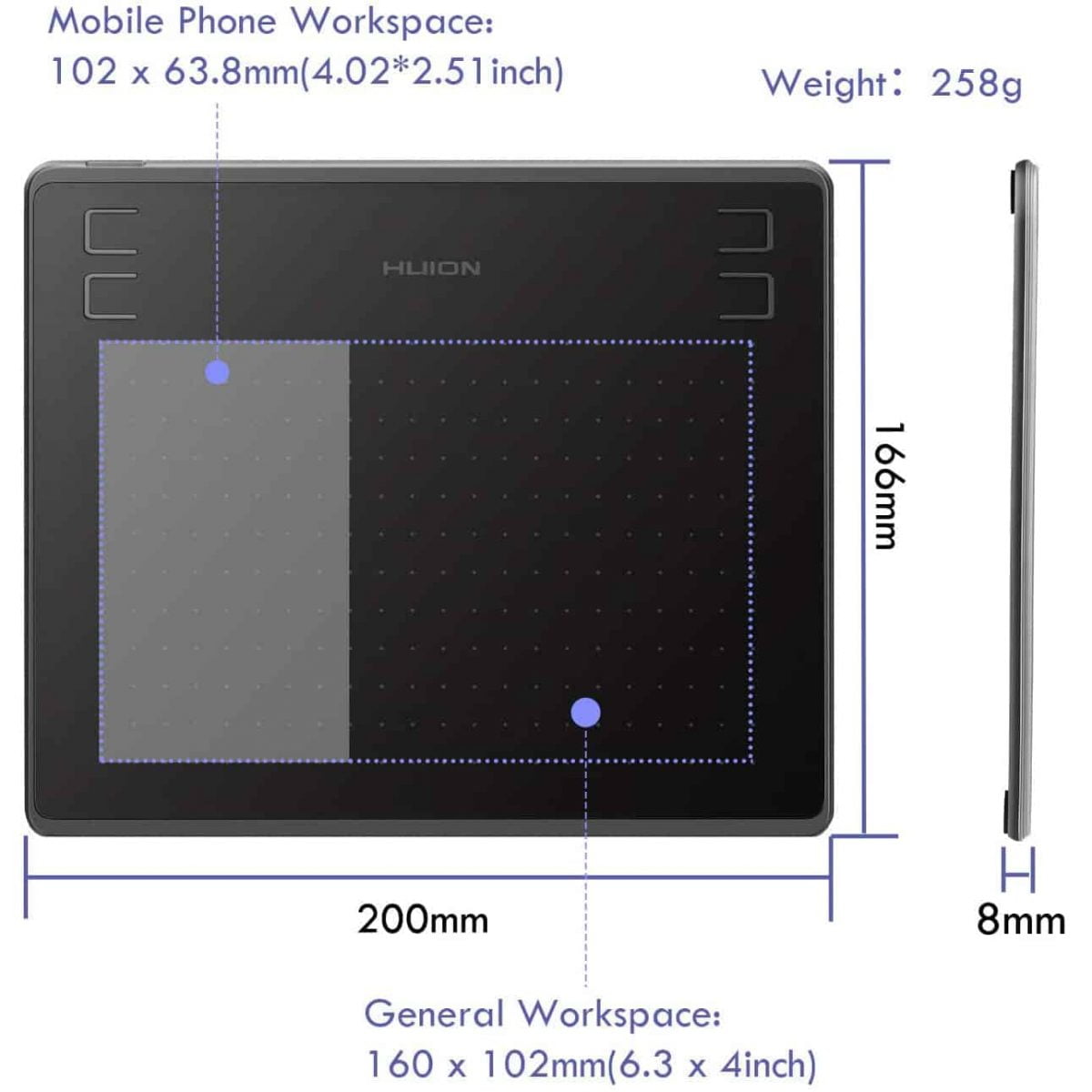 HUION HS64 OSU Drawing Tablet & Graphics Tablet