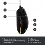Logitech G203 LIGHTSYNC RGB Gaming Mouse - 8,000 DPI (Black) - Image 6