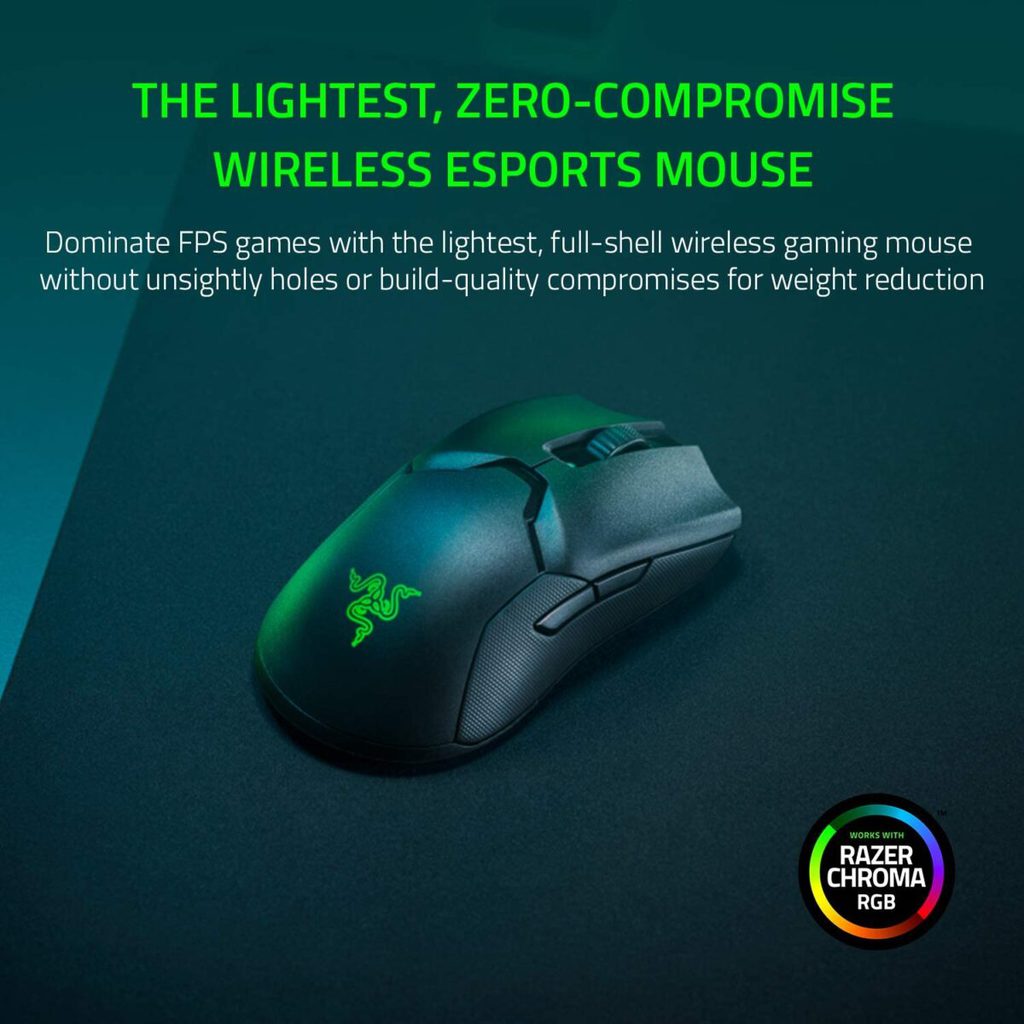 RAZER Viper Ultimate Wireless RGB Gaming Mouse - 20K DPI Optical Sensor (Black) - Image 2