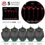 Redragon M908 Impact MMO Gaming Mouse - 12 Side Buttons - Optical Sensor 12,400DPI
