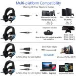ONIKUMA K5 Pro Blue LED Gaming Headset – Stereo – Noise canceling Microphone – Xbox One/PS4/PS5/PC – Black - Image 7