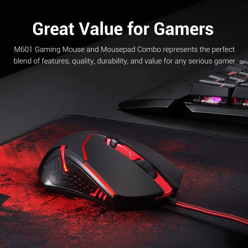 Redragon M601-BA Gaming Mouse and Mouse Pad Combo - 6 Button Mouse, 3200 DPI - Large Mouse Pad P016 - Image 8