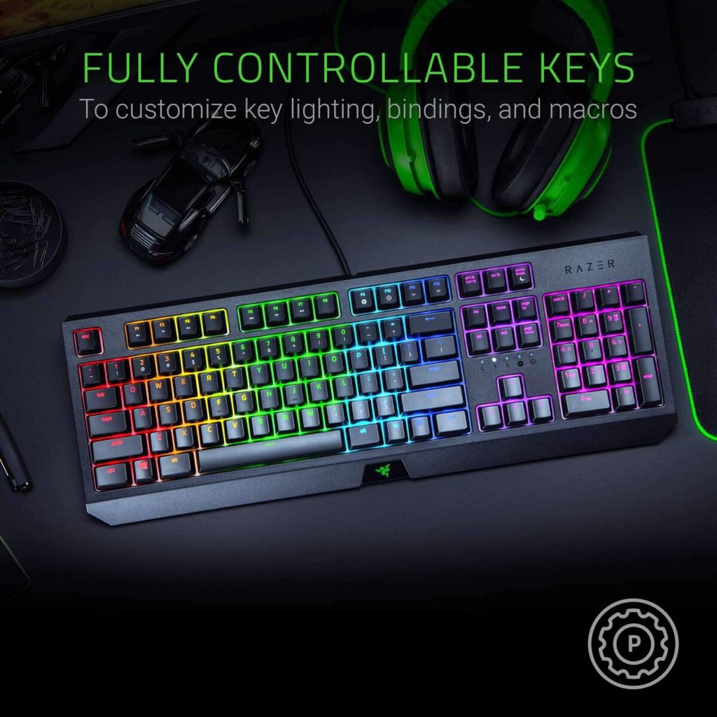 Razer BlackWidow Mechanical Gaming Keyboard - Green Switches Tactile & Clicky (Black) - Image 4
