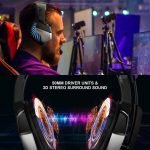 ONIKUMA K5 Pro Blue LED Gaming Headset – Stereo – Noise canceling Microphone – Xbox One/PS4/PS5/PC – Black - Image 2