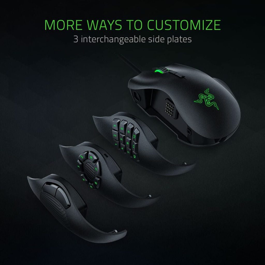 Razer Naga Trinity MOBA / MMO Gaming Mouse - 16,000 DPI 5G Optical Sensor - Image 2