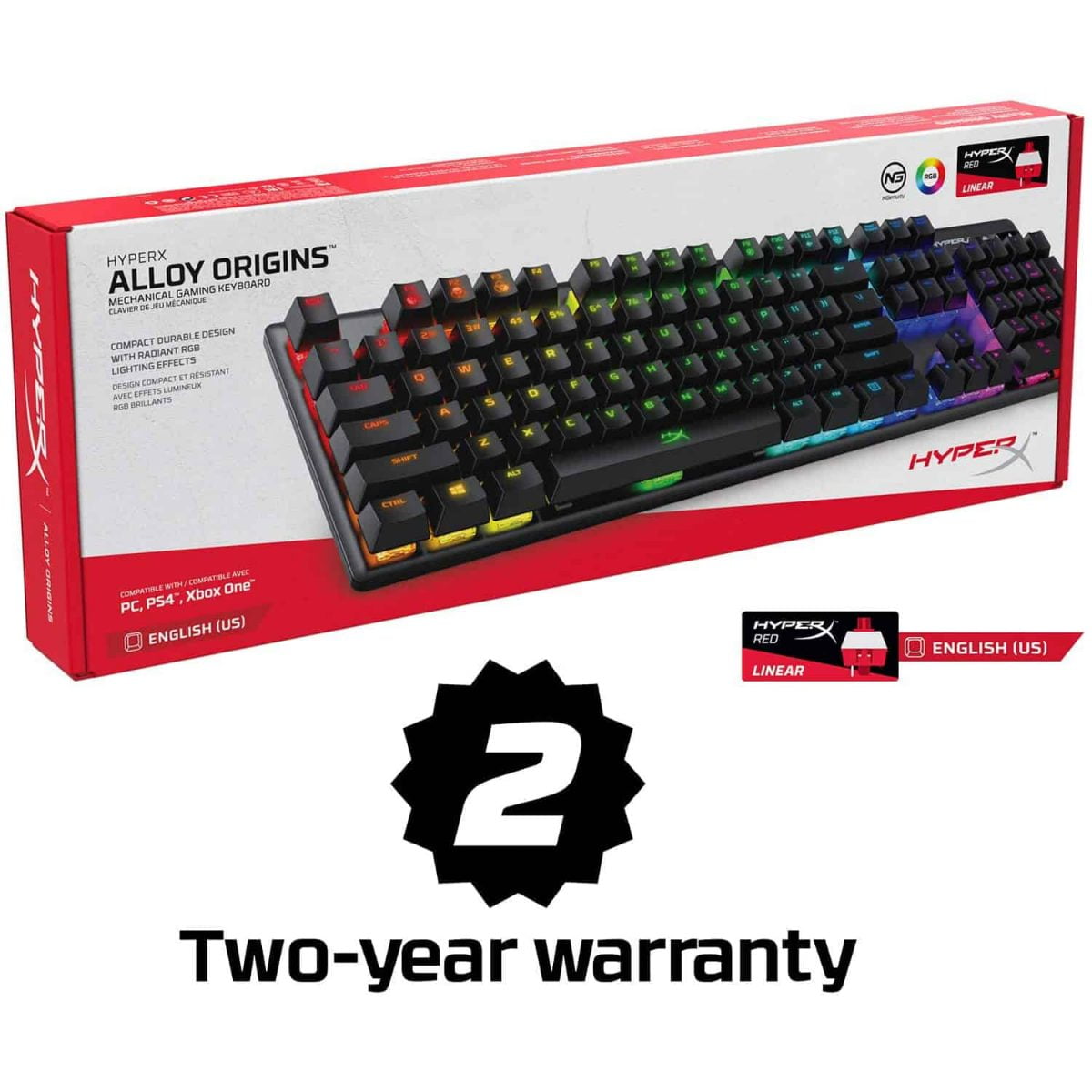 HyperX Alloy Origins RGB Mechanical Gaming Keyboard - HyperX Red Switch Linear - Image 8
