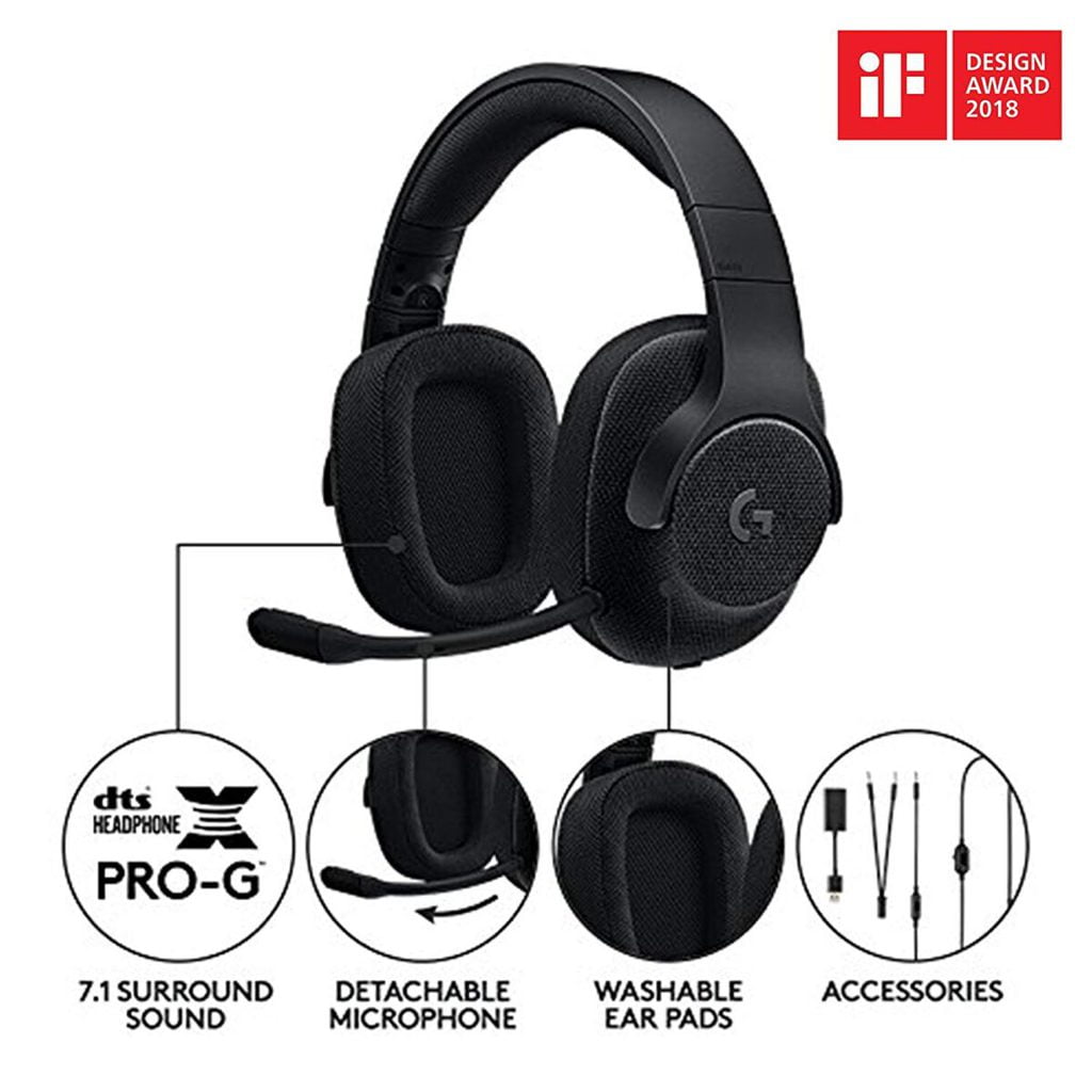Logitech G433 Gaming Headset - DTS 7.1 Surround Sound (Black) - Image 3