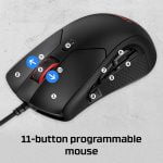 HyperX Pulsefire Raid RGB Gaming Mouse - Optical Sensor 16,000 DPI - 11 Programmable Buttons - Comfortable Side Grips - Software-Controlled Customization - الصورة 2