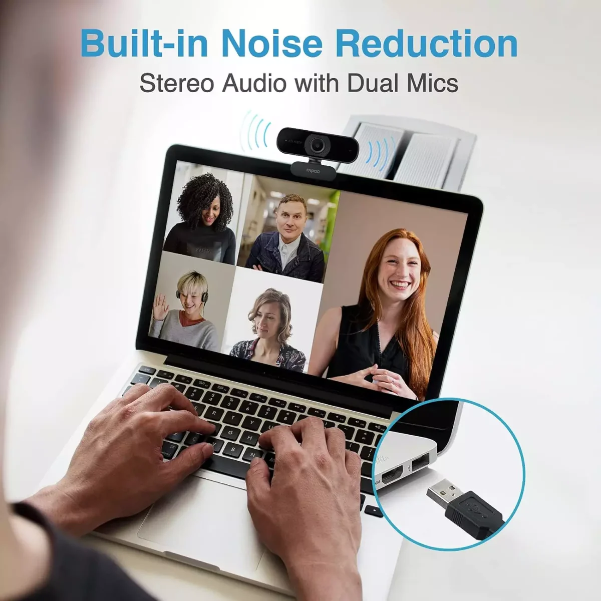 Rapoo C260 Webcam 1080P - Built-in Microphone