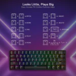 REDRAGON K530 Pro Draconic RGB 60% Gaming Wireless Mechanical Keyboard - BT/2.4Ghz/Wired 3-Mode