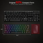 REDRAGON K530 Pro Draconic RGB 60% Gaming Wireless Mechanical Keyboard - BT/2.4Ghz/Wired 3-Mode