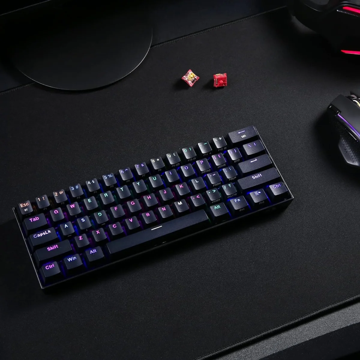 REDRAGON K530 Pro Draconic RGB 60% Gaming Wireless Mechanical Keyboard - BT/2.4Ghz/Wired 3-Mode