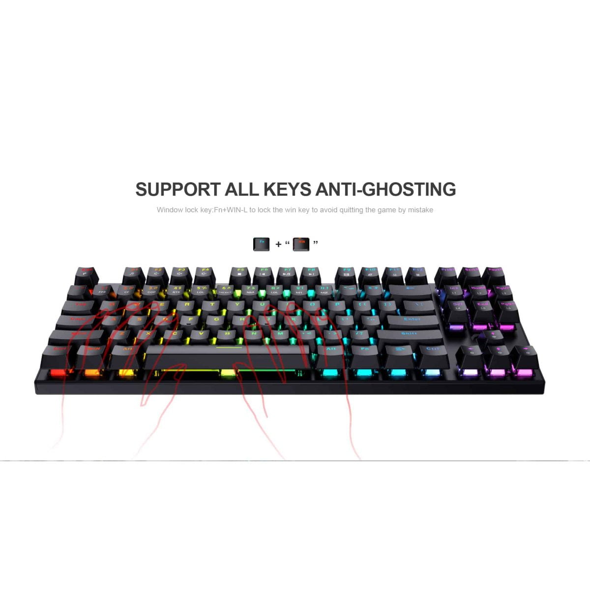 ⁦HAVIT GAMENOTE KB857L RGB Gaming Mechanical Keyboard - Blue Switches⁩ - الصورة ⁦5⁩