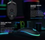 Logitech G102 Light Sync RGB Gaming Mouse - 8,000 DPI (Black) - Image 2