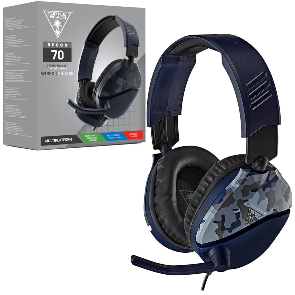 Gaming Headset For PS4 & PS5 Turtle Beach Recon 70 Green Camo Gaming Headset