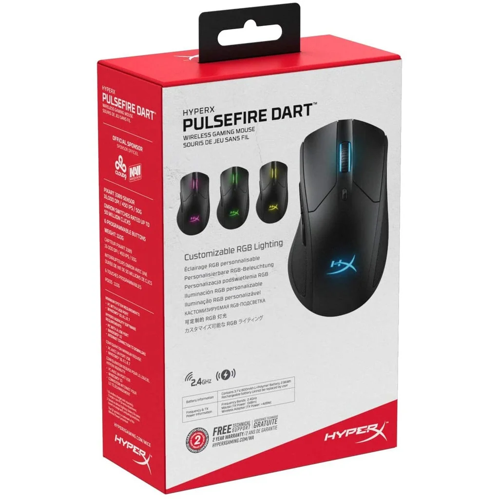 HyperX Pulsefire Dart Wireless Gaming Mouse - 16,000 DPI