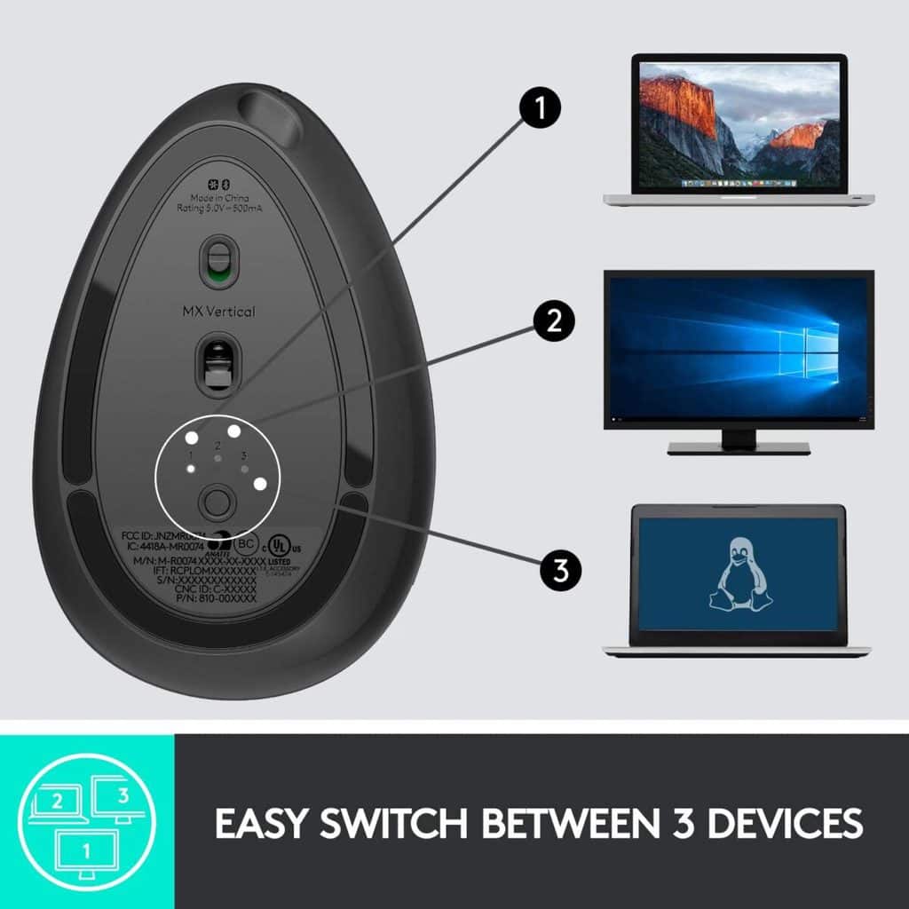 Logitech MX Vertical Wireless Bluetooth Mouse