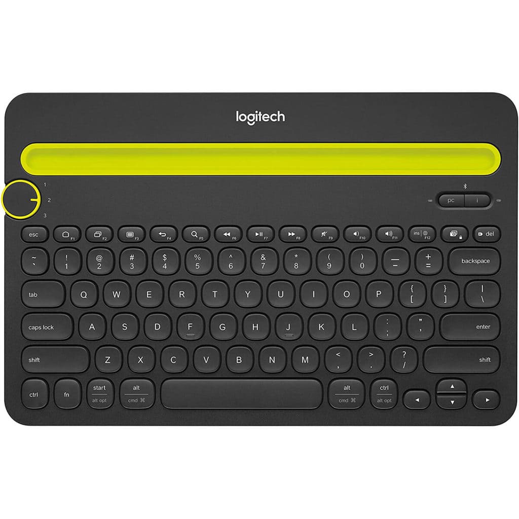 ⁦Logitech K480 Bluetooth Multi-Device Portable Wireless Keyboard with Integrated Stand Phone Holder⁩ - الصورة ⁦1⁩