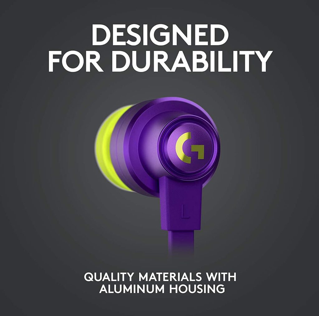 Logitech G333 Gaming Earphones with Gaming-Grade Dual Drivers with USB-C Adapter & in-line Mic and Volume Control with 3.5mm aux - Purple