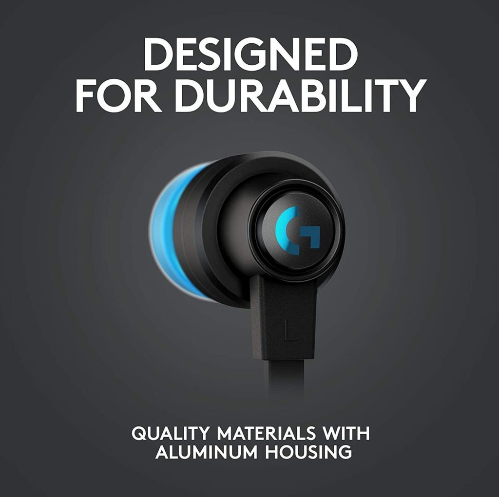 Logitech G333 Gaming Earphones with Gaming-Grade Dual Drivers with USB-C Adapter & in-line Mic and Volume Control with 3.5mm aux - Black