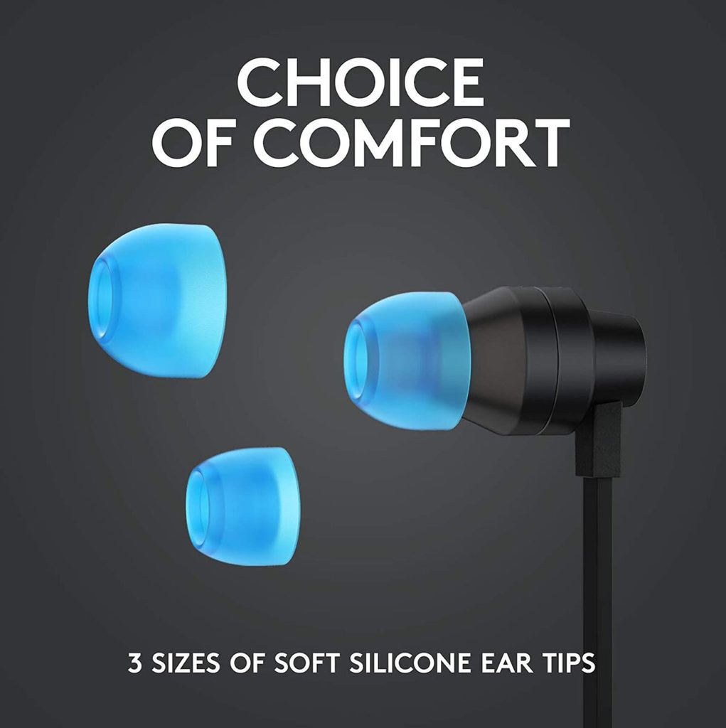 Logitech G333 Gaming Earphones with Gaming-Grade Dual Drivers with USB-C Adapter & in-line Mic and Volume Control with 3.5mm aux - Black