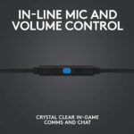 Logitech G333 Gaming Earphones with Gaming-Grade Dual Drivers with USB-C Adapter & in-line Mic and Volume Control with 3.5mm aux - Black