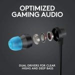Logitech G333 Gaming Earphones with Gaming-Grade Dual Drivers with USB-C Adapter & in-line Mic and Volume Control with 3.5mm aux - Black