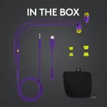 Logitech G333 Gaming Earphones with Gaming-Grade Dual Drivers with USB-C Adapter & in-line Mic and Volume Control with 3.5mm aux - Purple