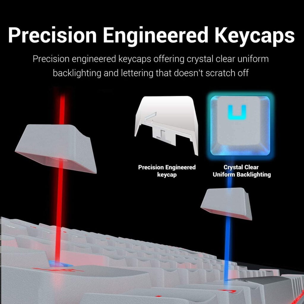 REDRAGON K552 KUMARA RGB Mechanical Gaming Keyboard  - Brown Switches (White)