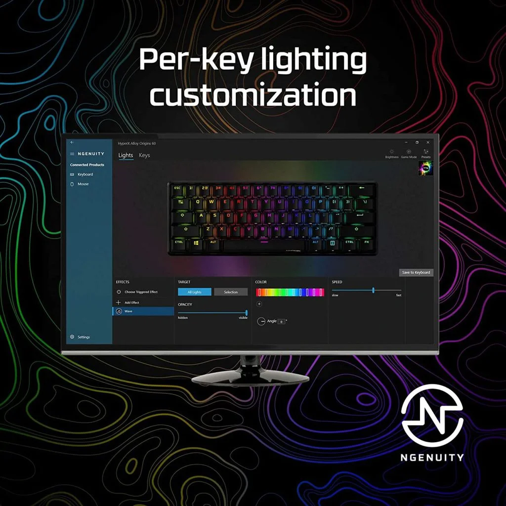 HyperX Alloy Origins 60 RGB Mechanical Gaming Keyboard - HyperX Red Switch Linear