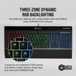 Corsair K55 RGB Membrane Gaming Keyboard (6 Programmable Macro Keys, 3-Zone RGB Backlighting, Multimedia Controls