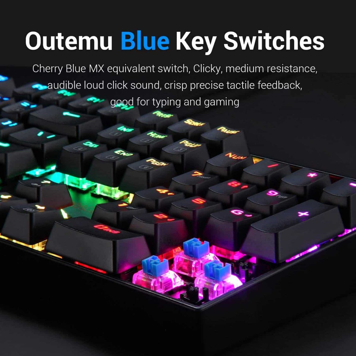 Redragon K551 RGB MITRA Gaming Mechanical Keyboard - Blue Switch