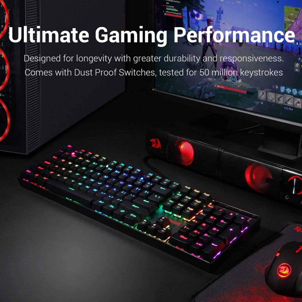 Redragon K551 RGB MITRA Gaming Mechanical Keyboard - Blue Switch