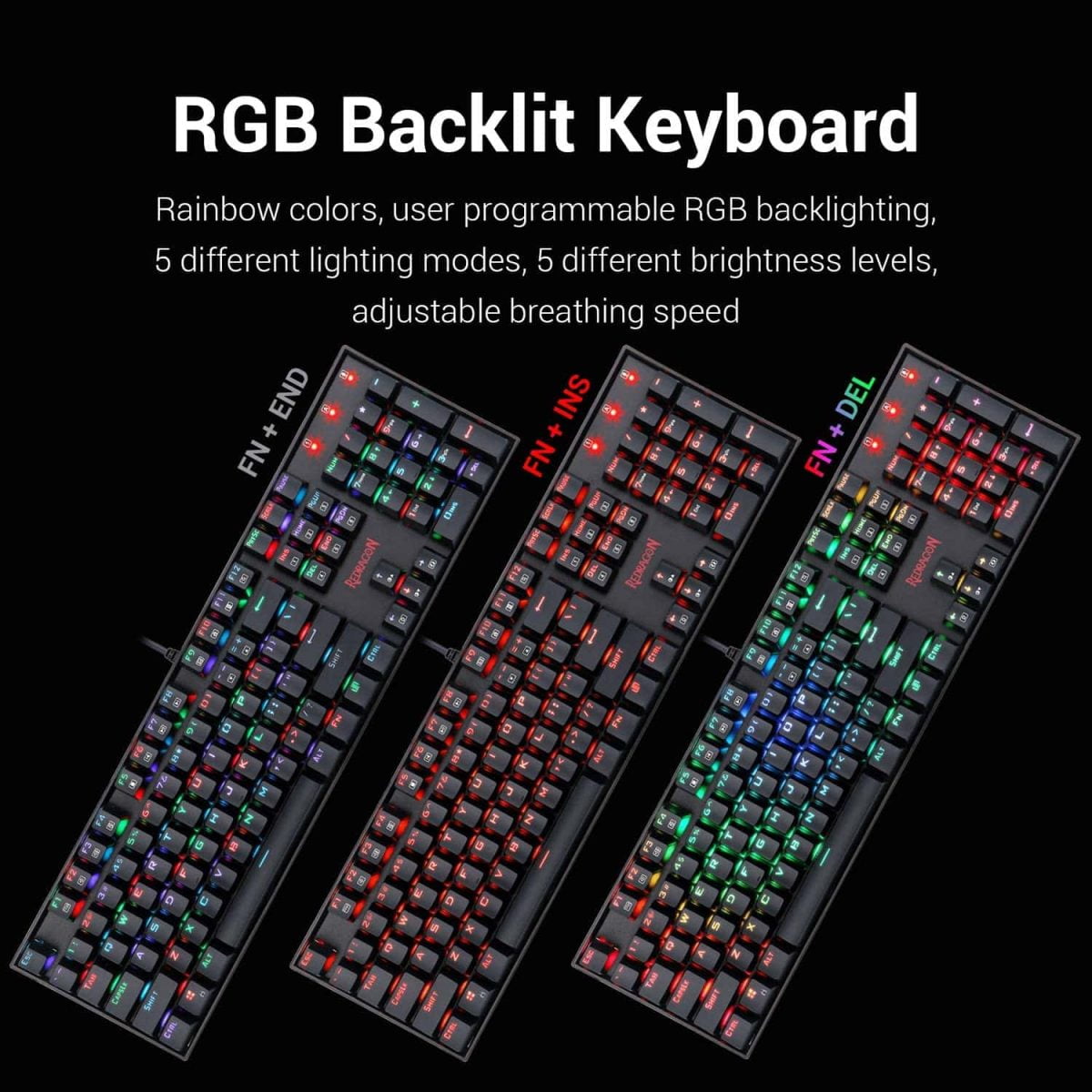 Redragon K551 RGB MITRA Gaming Mechanical Keyboard - Blue Switch