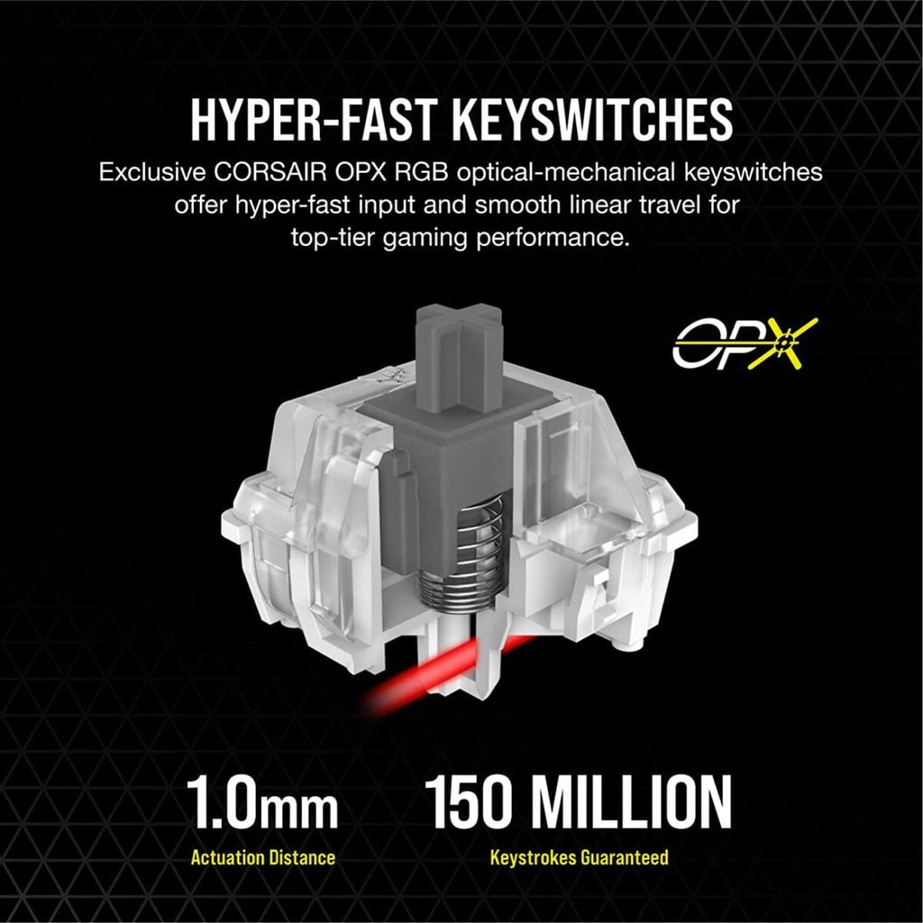 Corsair K100 RGB Optical Mechanical Gaming Keyboard - CORSAIR OPX Switch