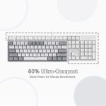 REDRAGON K617 Fizz RGB 60% Gaming Mechanical Keyboard - Red Switches (White Grey)