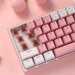 REDRAGON K617 Fizz RGB 60% Gaming Mechanical Keyboard - Red Switches (Pink White)