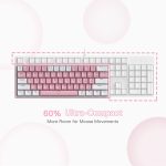 REDRAGON K617 Fizz RGB 60% Gaming Mechanical Keyboard - Red Switches (Pink White)