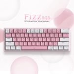 REDRAGON K617 Fizz RGB 60% Gaming Mechanical Keyboard - Red Switches (Pink White)